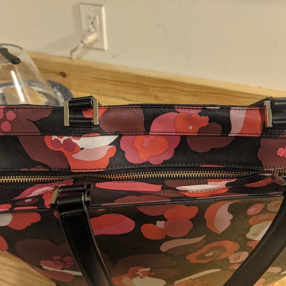 Kate Spade Jules Grant Street Grainy Vinyl wonderfloral Tote - Picture 8 of 8